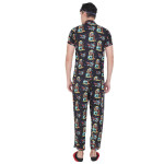 Black Printed Sleepwear Set